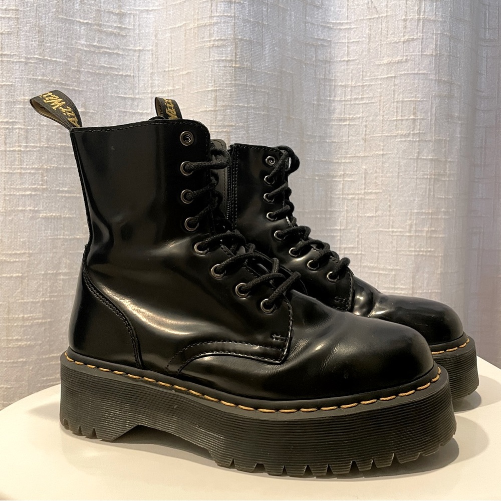 Dr. Martens Doc Marten Jadon Platform Boot | Black Smooth Leather | Women's 8